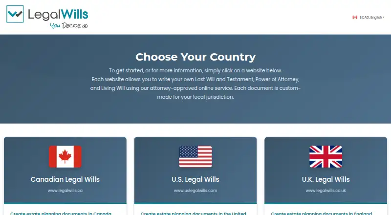 LegalWills's website
