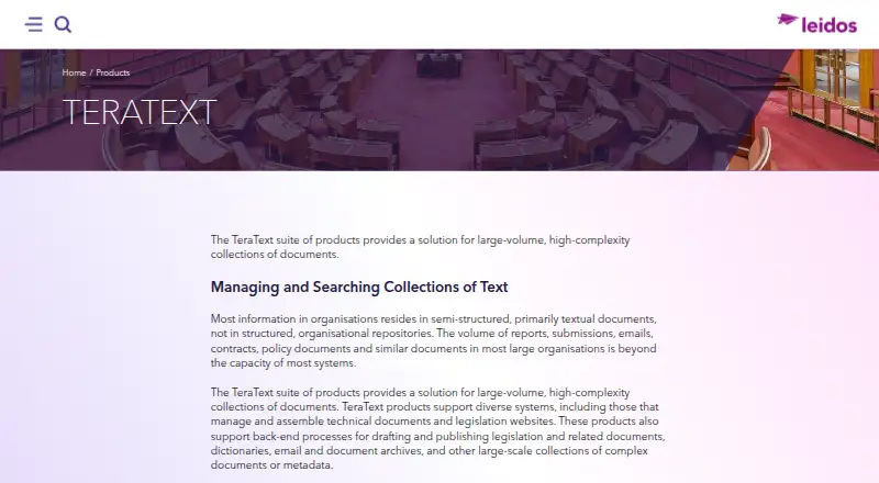 TeraText's website