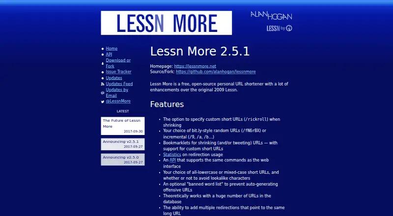 Lessn More's website