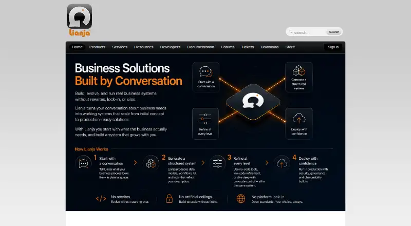 The Lianja Studio (formerly Lianja App Builder) homepage