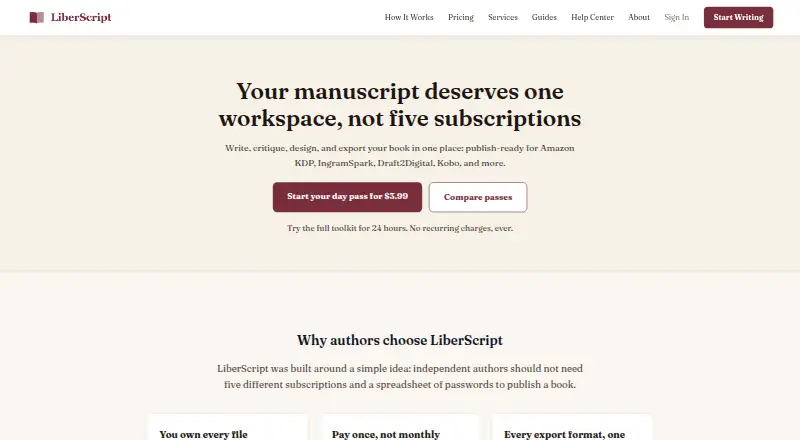 The LiberScript homepage
