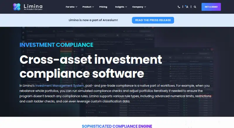 Limina Investment Compliance's website