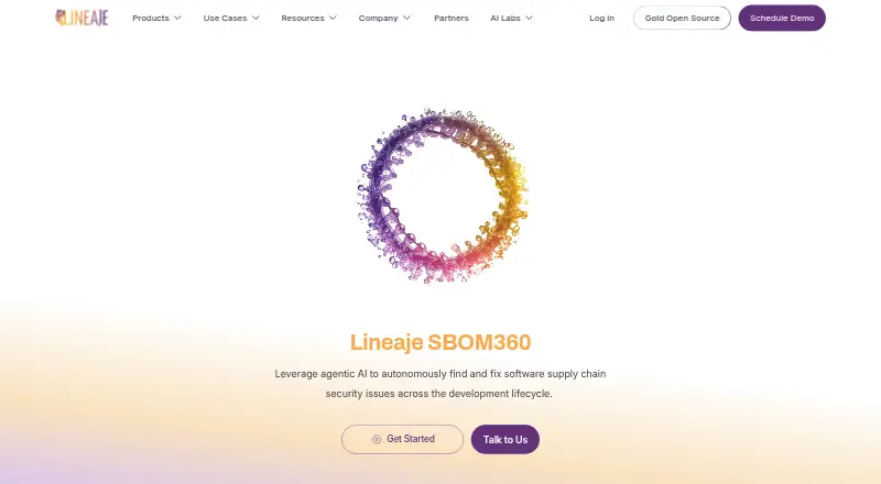 Lineaje SBOM360's website