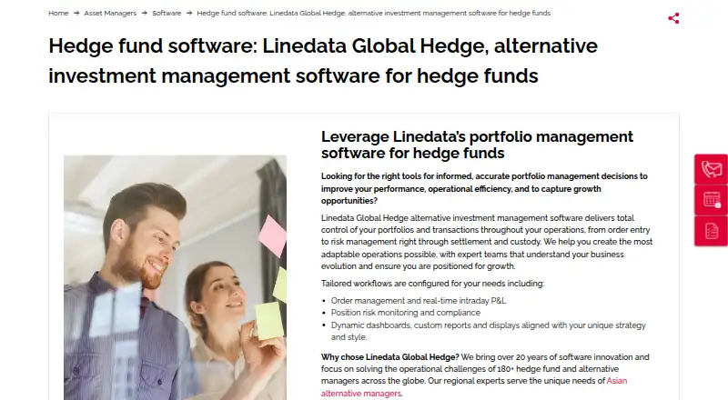 Linedata Global Hedge's website