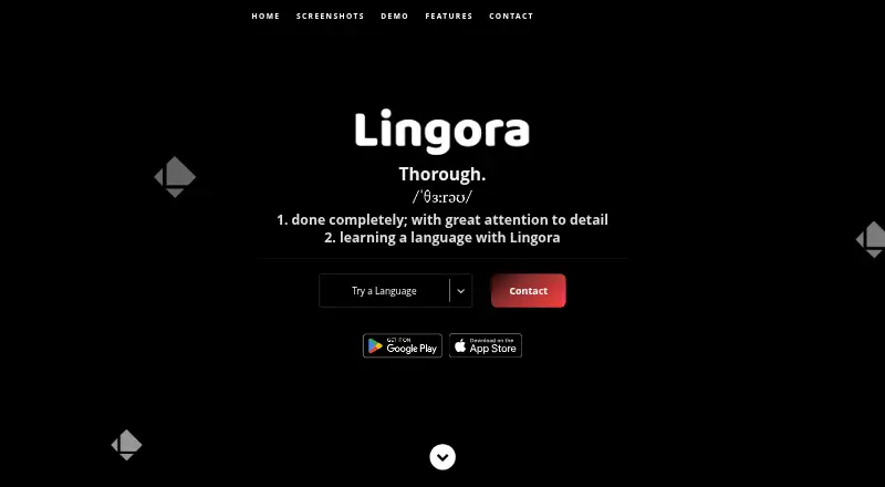 The Lingora homepage