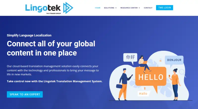 The Lingotek TMS homepage
