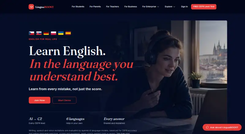 The LinguaBOOST homepage