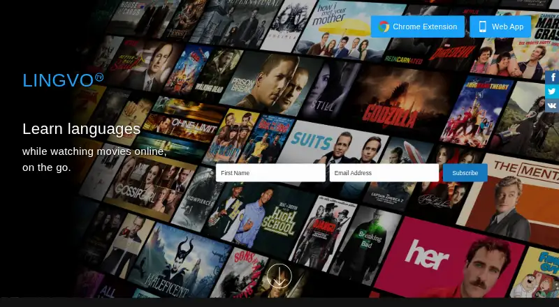 The LingvoTV homepage