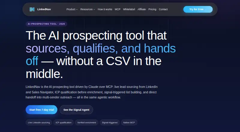 LinkedNav's website