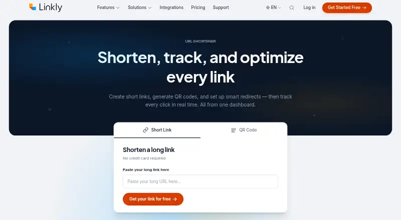 Linkly's website