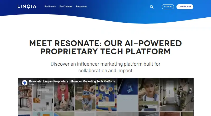 The Resonate homepage