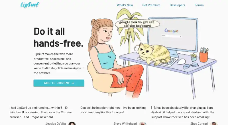 LipSurf's website