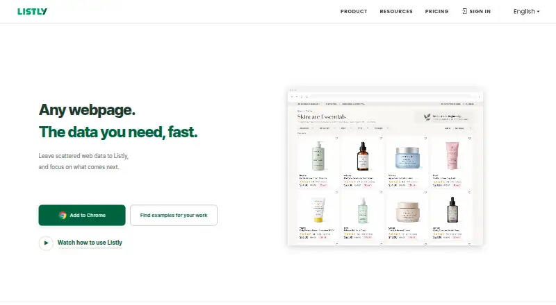 Listly's website