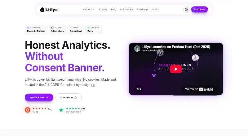 The Litlyx homepage