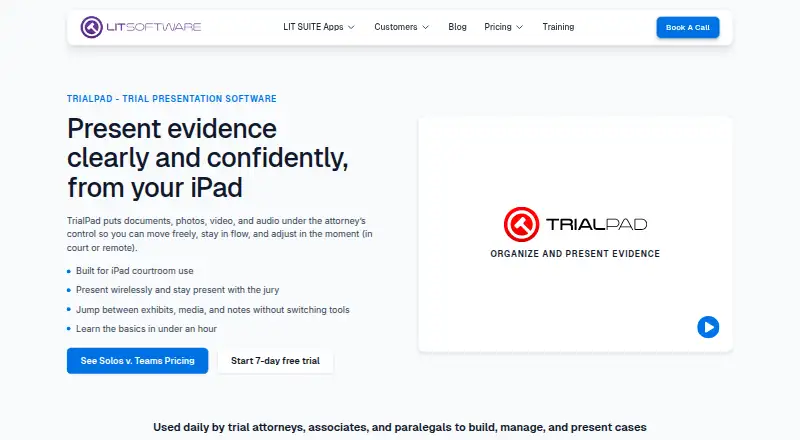 TrialPad's website