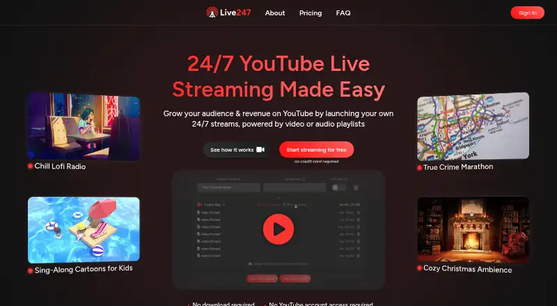 Live247's website