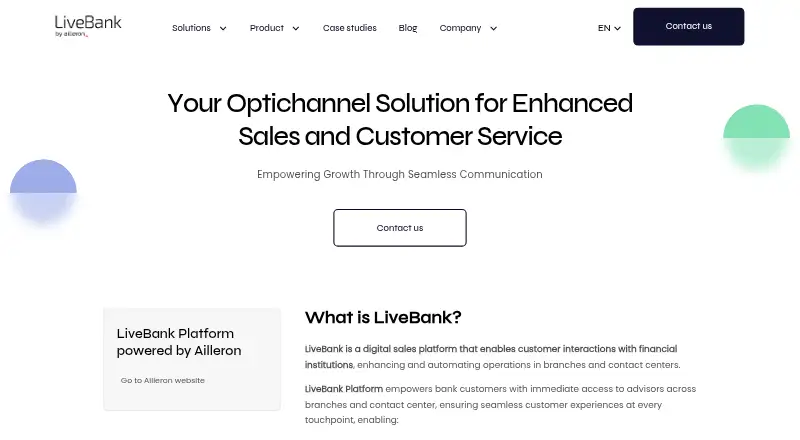 LiveBank Optichannel Banking's website