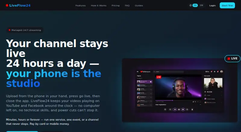 LiveFlow24's website
