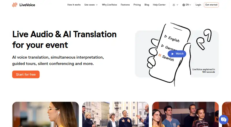 LiveVoice's website
