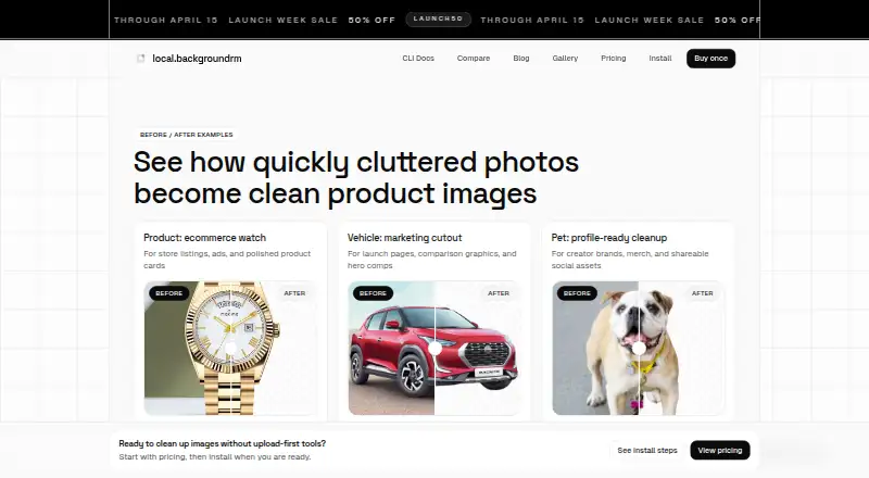 Local Background Remover's website
