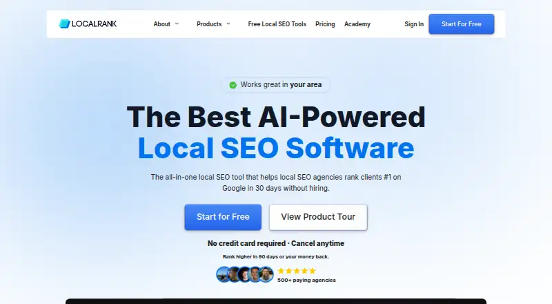 The LocalRank.so homepage