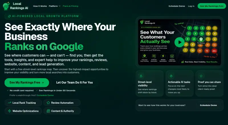 The Local Rankings AI homepage