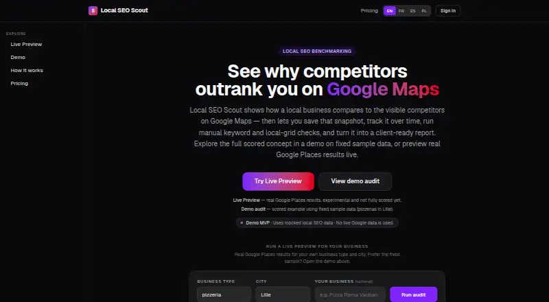 The Local SEO Scout homepage