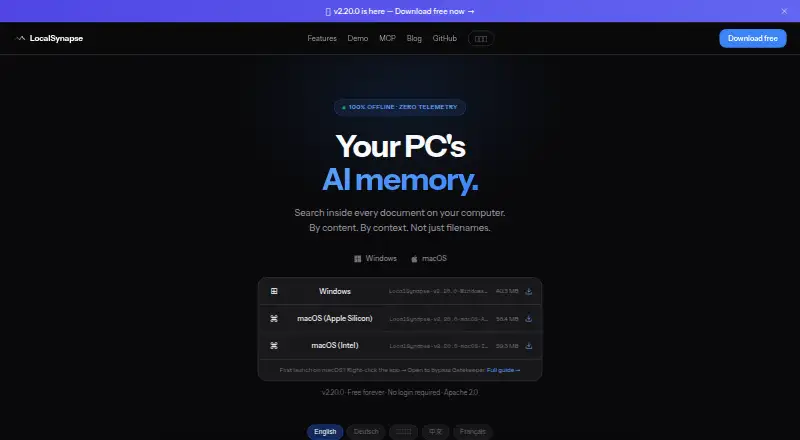 LocalSynapse's website