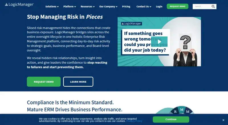 LogicManager SOX Compliance's website