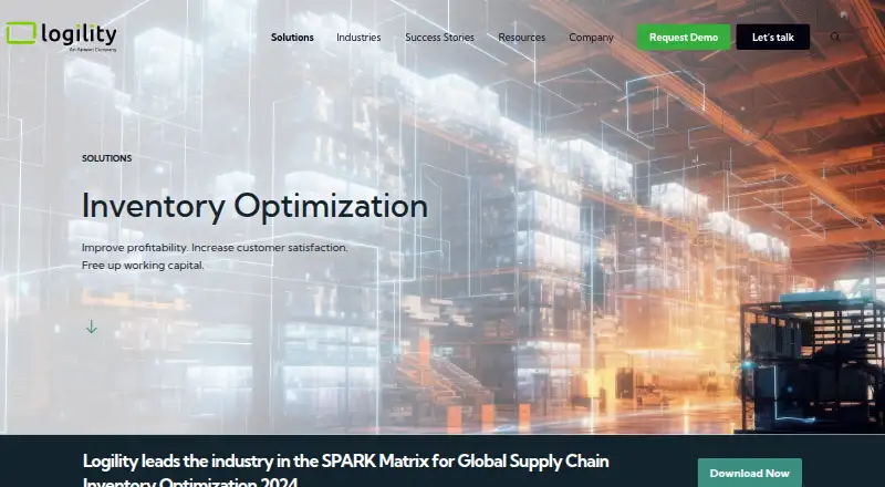 Logility Inventory Optimization's website