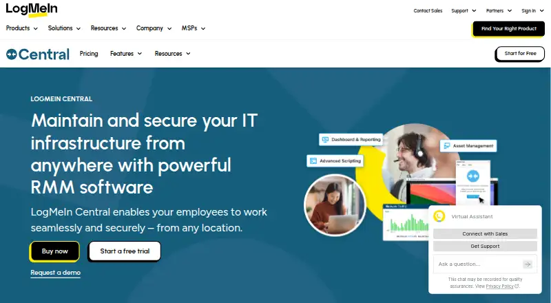 LogMeIn Central's website