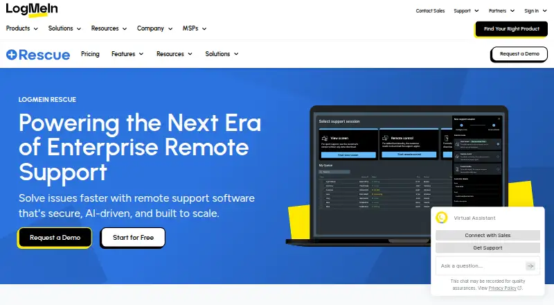 LogMeIn Rescue's website