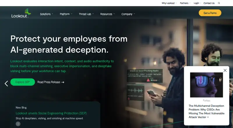Lookout Secure Private Access's website