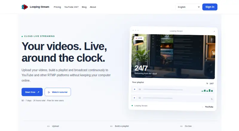 Looping Stream's website