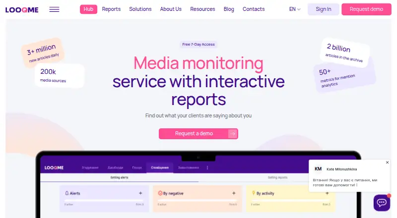 The LOOQME Hub homepage