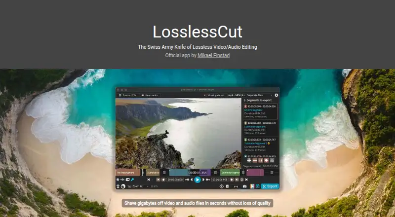 The LosslessCut homepage
