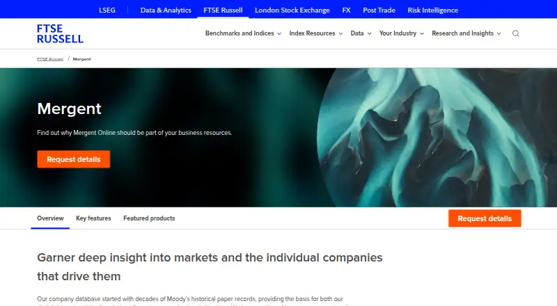 Mergent Online's website