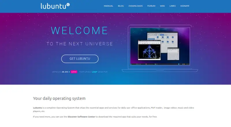 Lubuntu's website