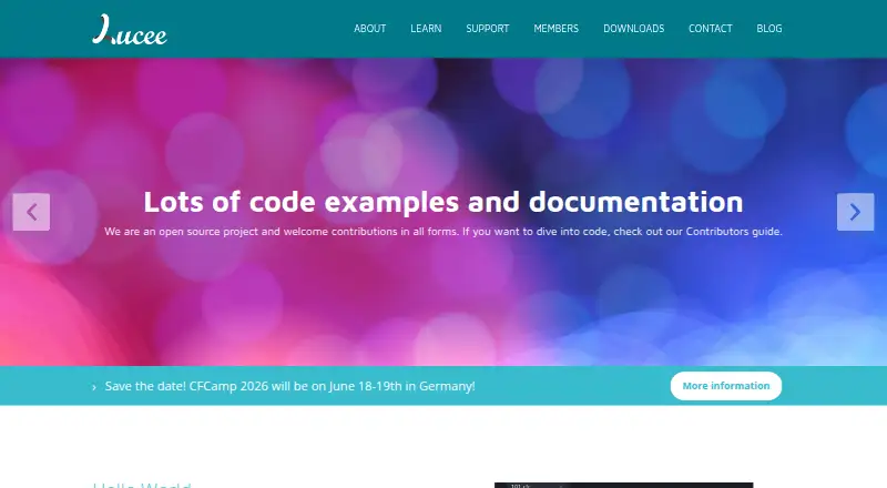 Lucee Server's website