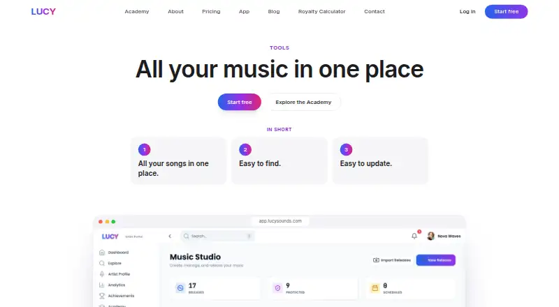 LUCY Catalog Suite's website