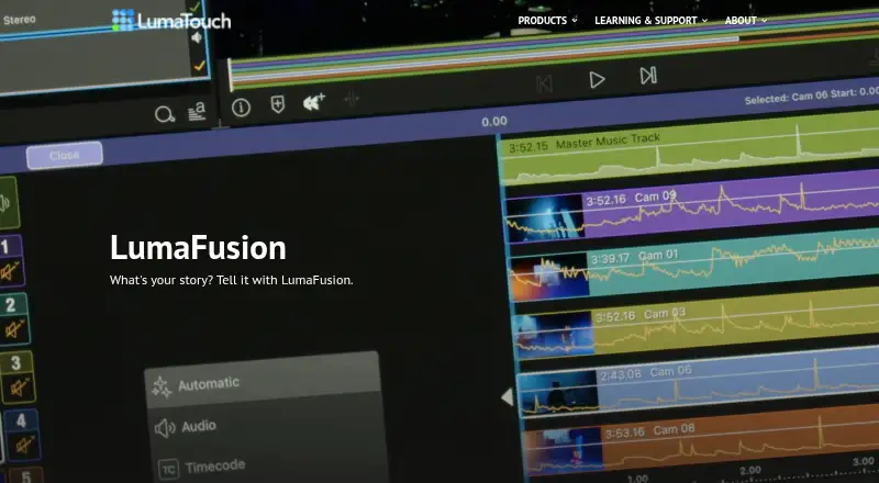 The LumaFusion homepage