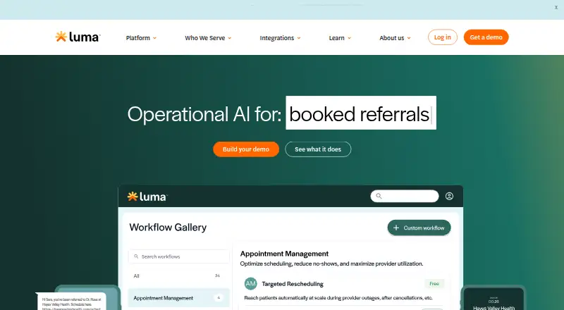 Luma Health's website