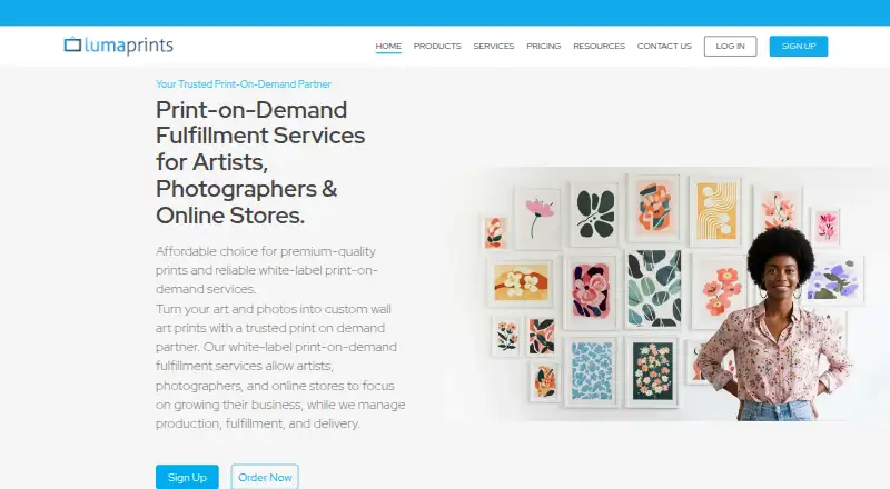 Lumaprints's website