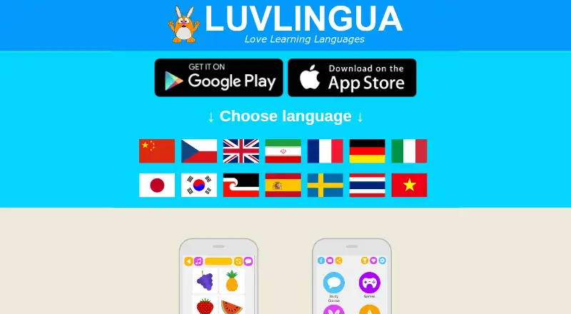 The LuvLingua homepage
