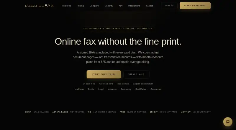 LuzardoFax API's website