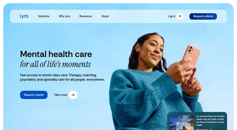 Lyra Health's website