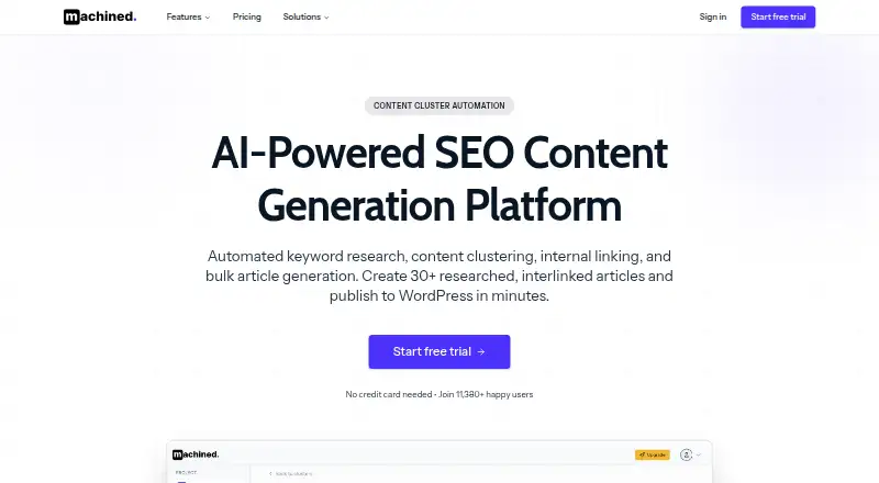 The Machined homepage