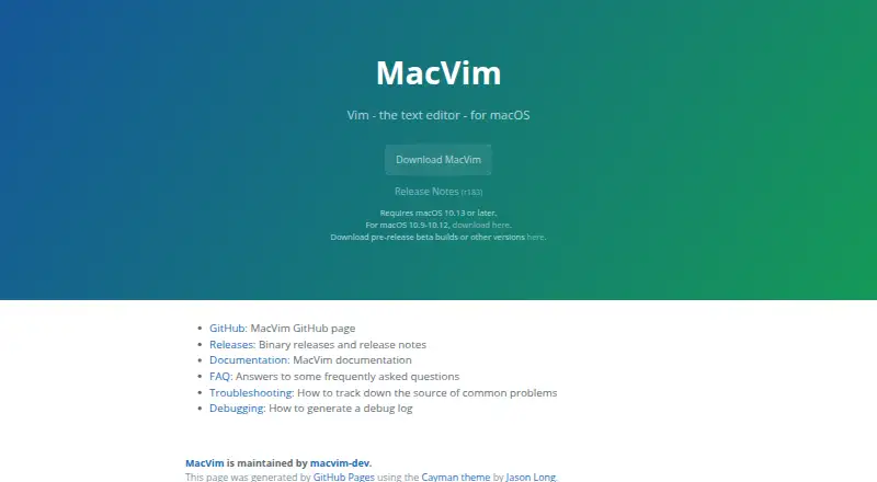 MacVim's website