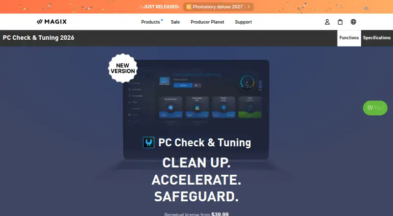 The MAGIX PC Check & Tuning homepage