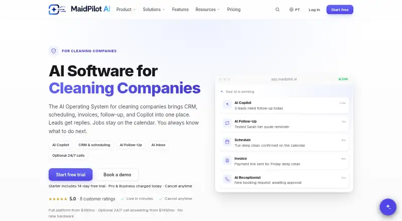 MaidPilot's website